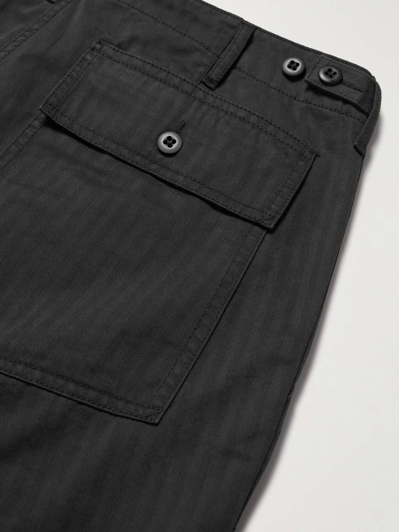 Straight-Leg Herringbone Cotton Shorts 3