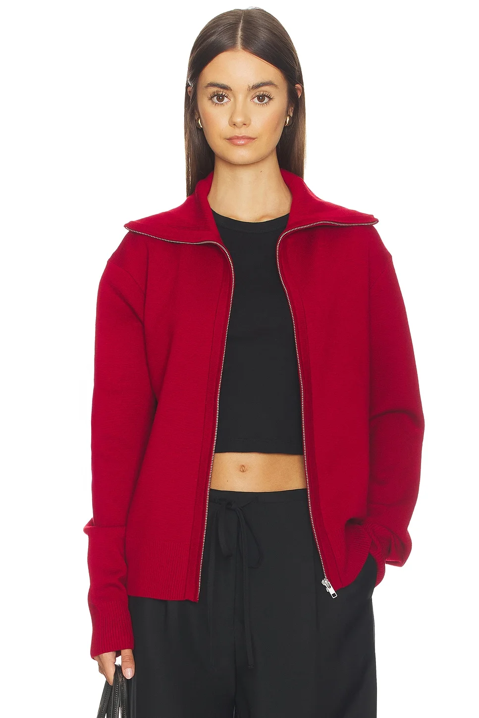 Knit Zip Up Jacket - 1