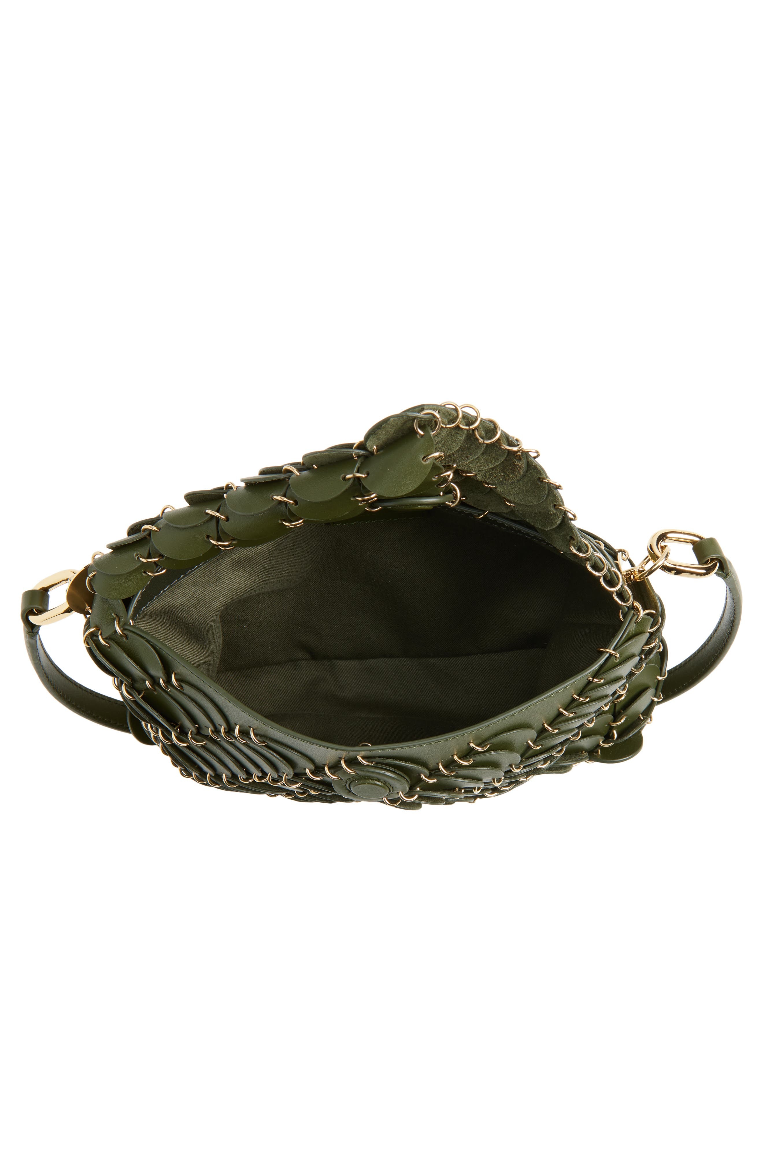Rabanne Paco Leather Hobo Bag in Kaki /Gold at Nordstrom - 5