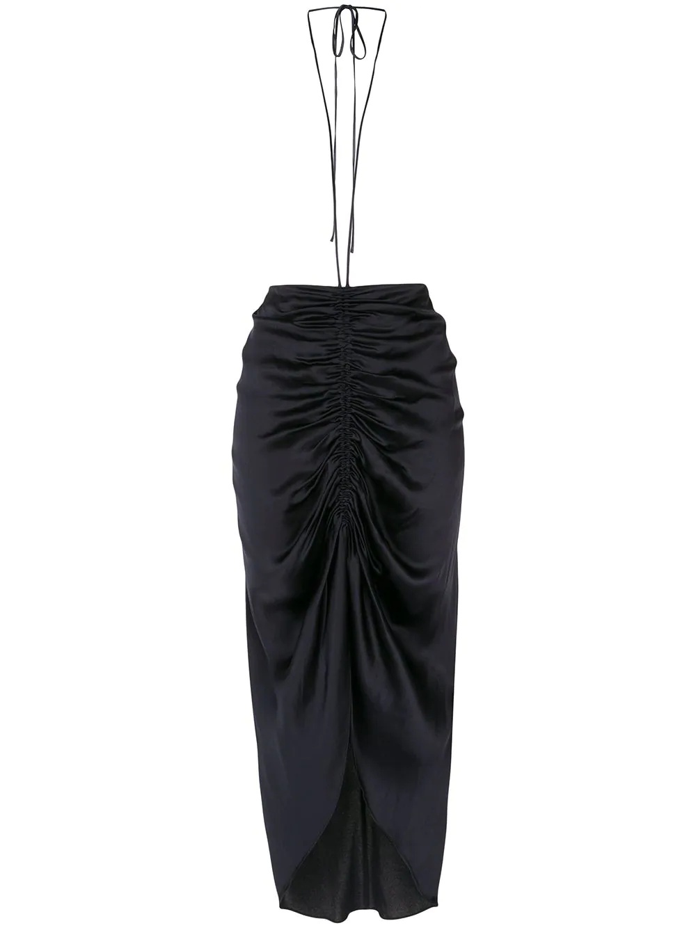 gathered tie midi skirt - 1