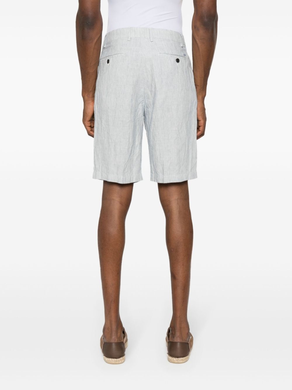 striped linen shorts - 4