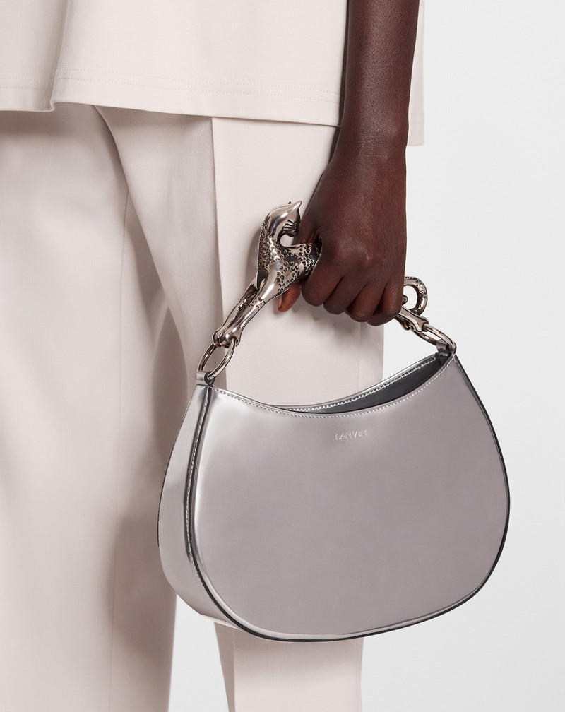 Lanvin SMALL METALLIC LEATHER HOBO CAT BAG outlook