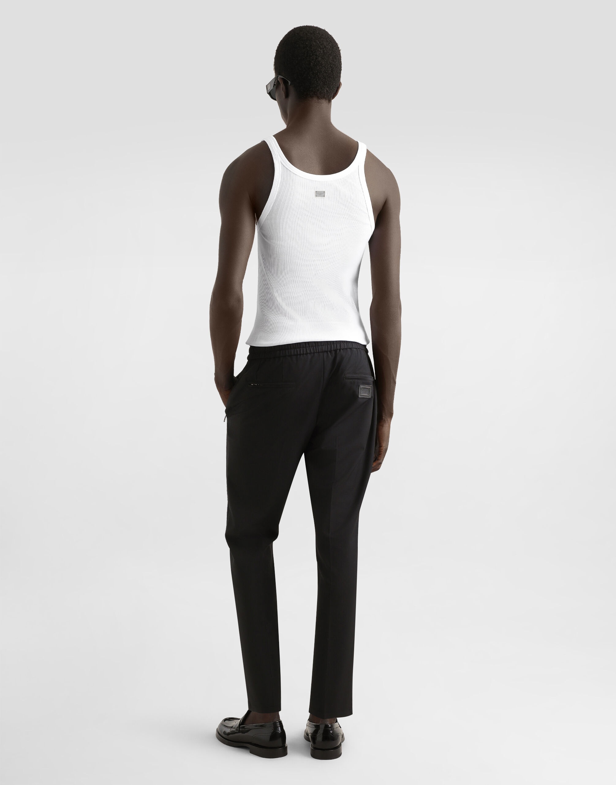 Fine-rib slim-fit singlet with tag - 3