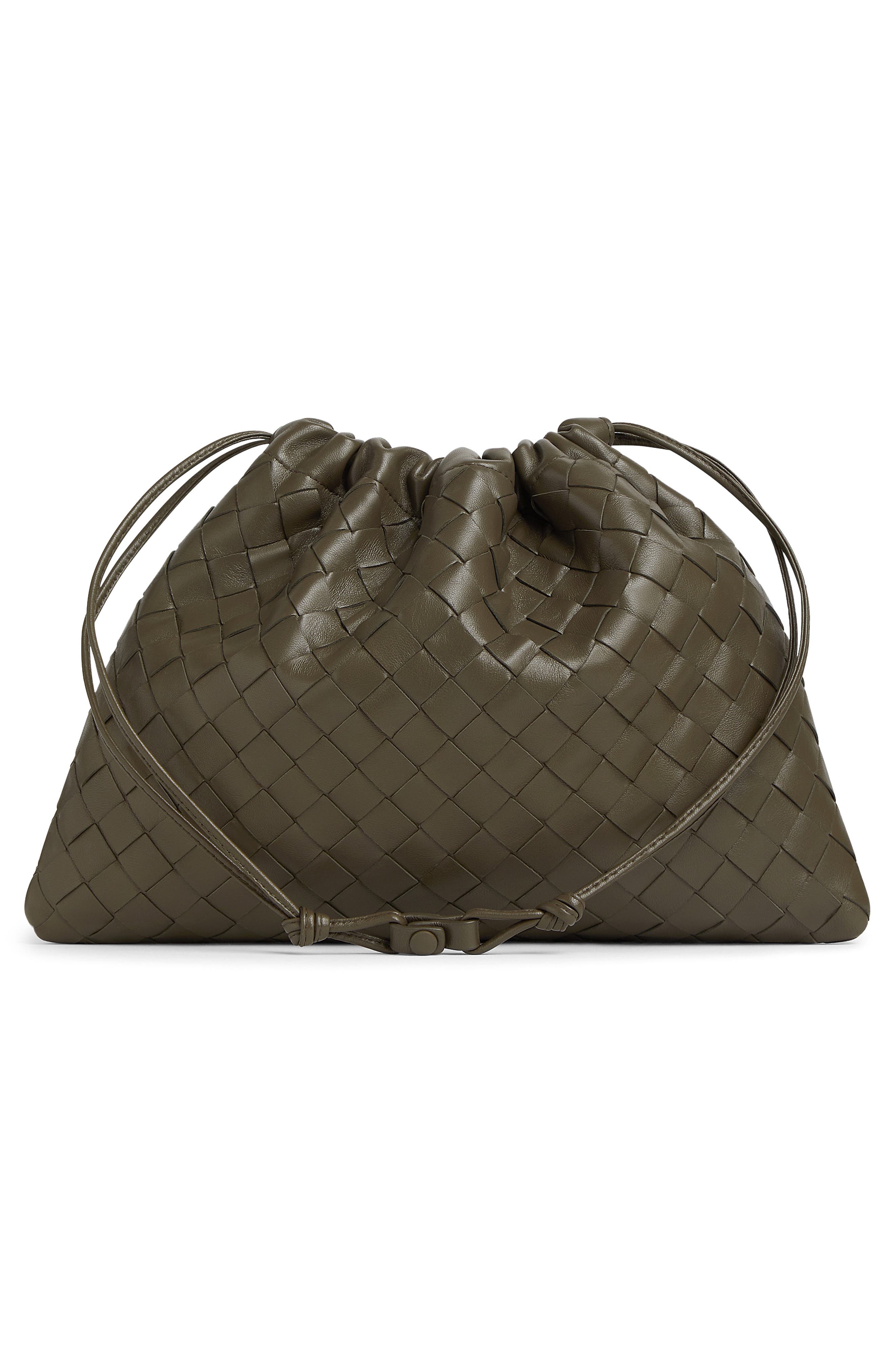 Bottega Veneta Medium Dustbag Intrecciato Leather Shoulder Bag in 3228 Cypress-Gold at Nordstrom - 4