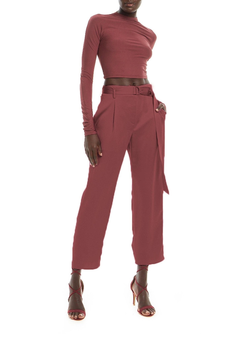 LAPOINTE Satin Belted Cropped Pant outlook