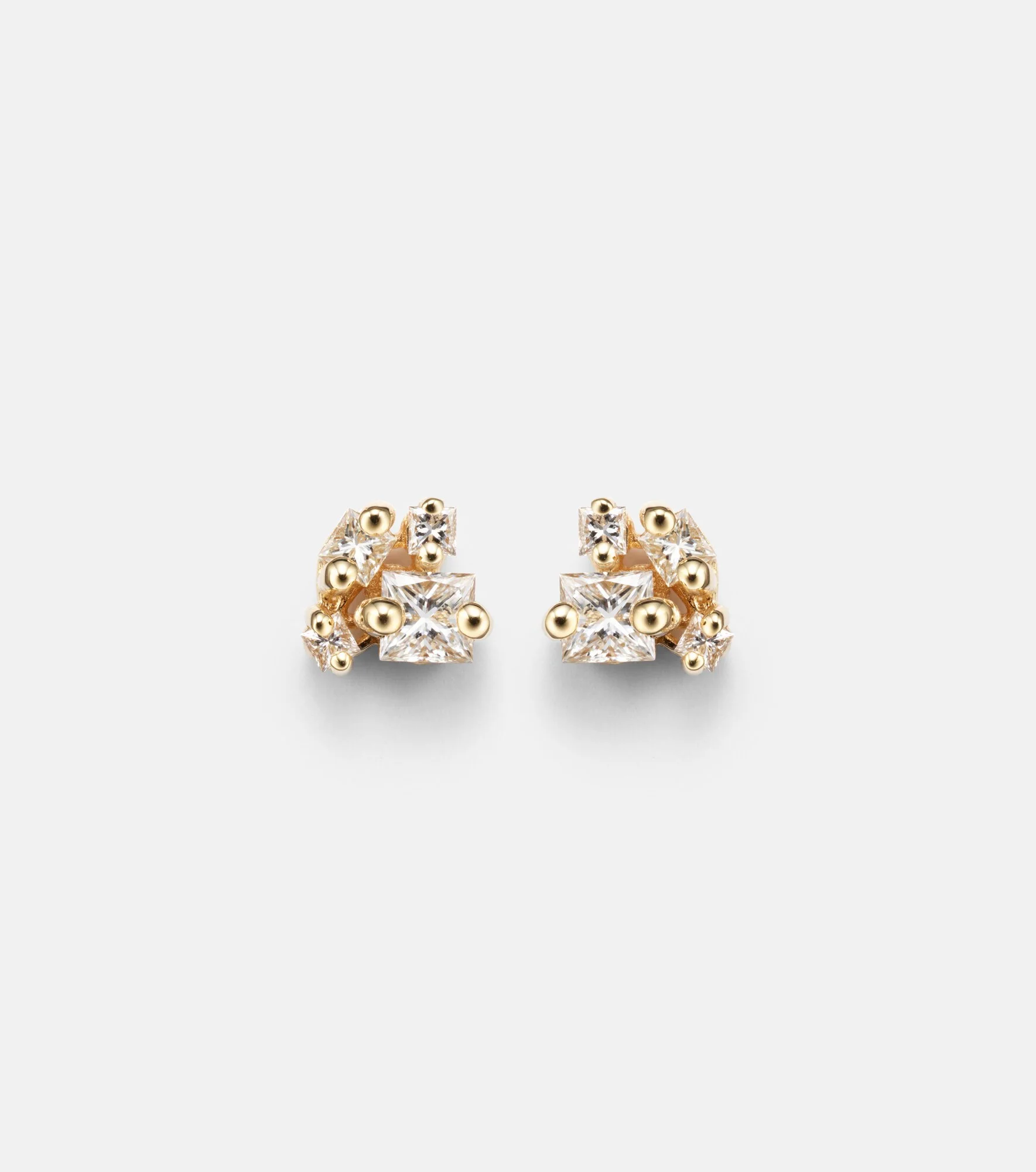 18kt gold earrings with diamonds - 1