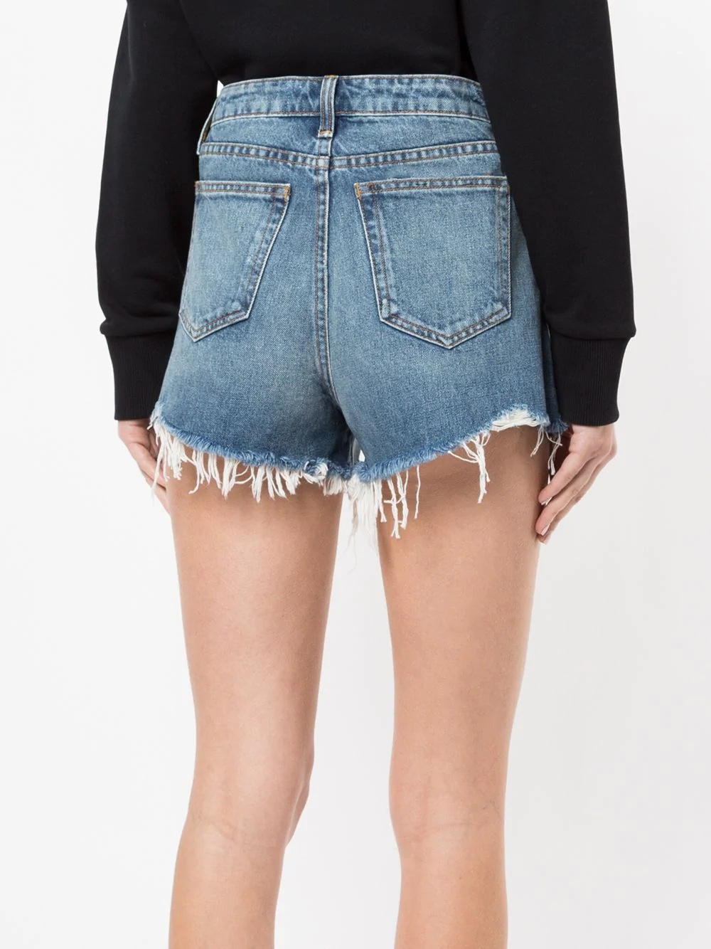 high rise denim shorts - 4