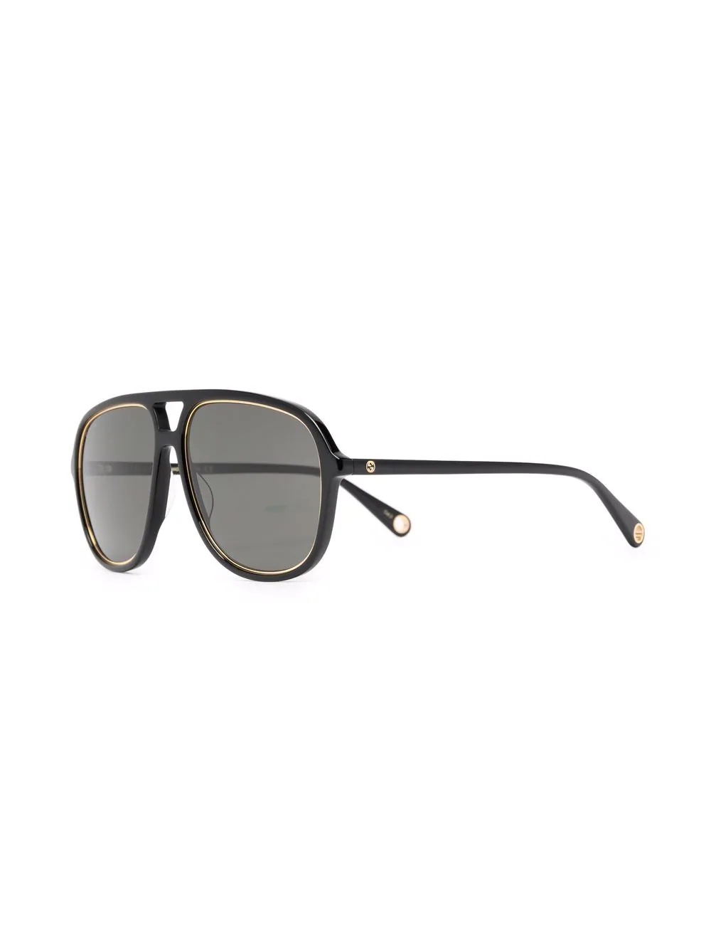 aviator-frame chain-strap sunglasses - 2