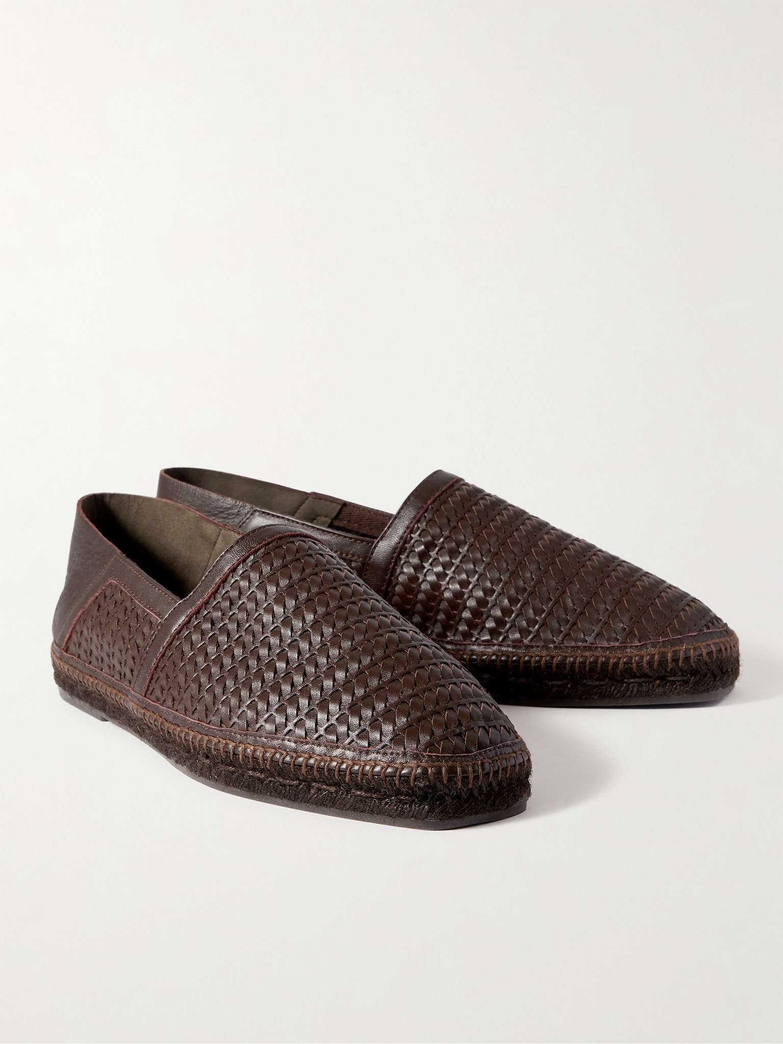 Barnes Collapsible-Heel Woven Leather Espadrilles - 3