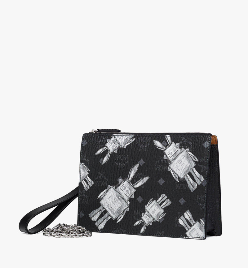 Wristlet Standing Pouch With Chain Strap in Rabot Visetos 3