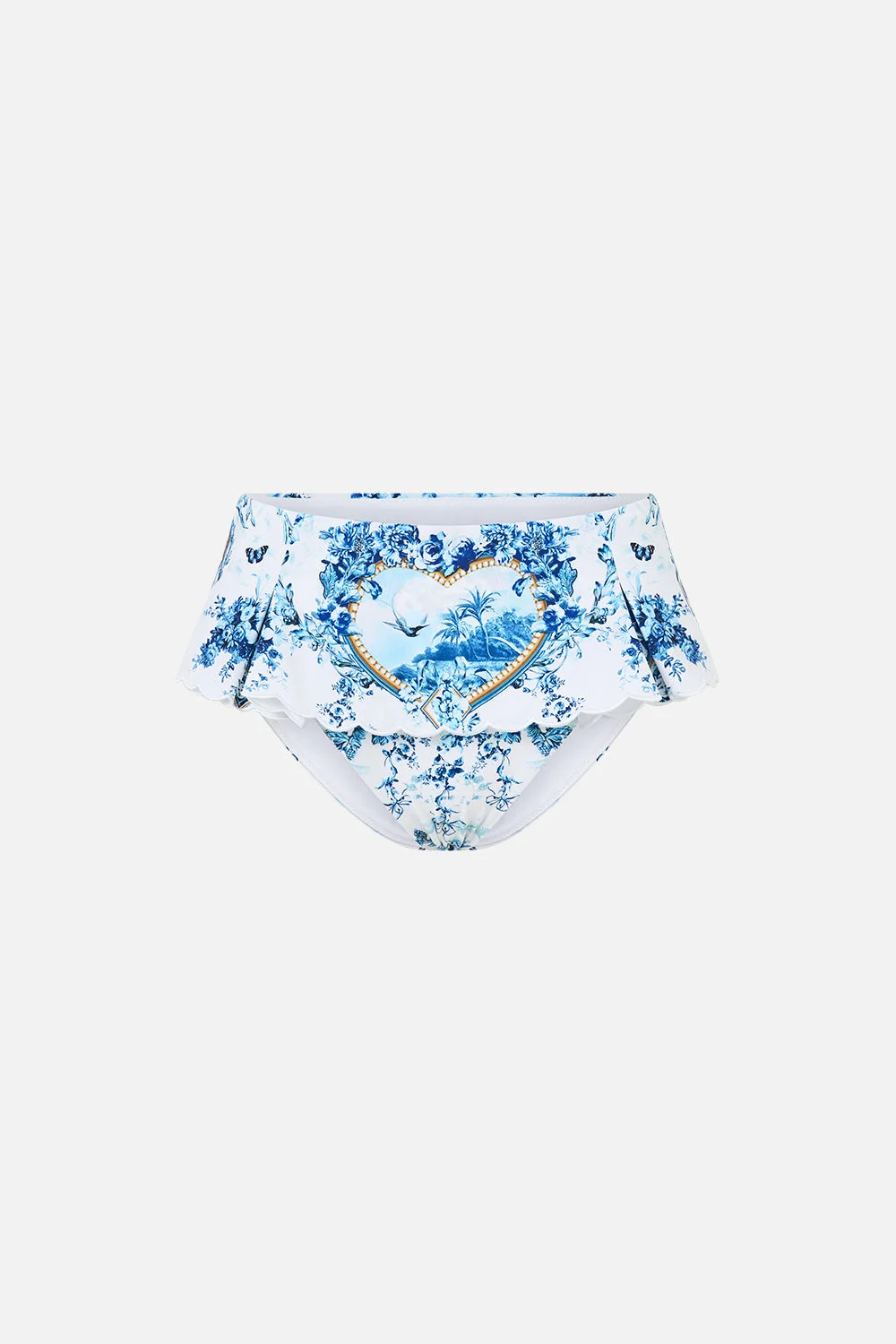 HIGH WAISTED BIKINI BOTTOM W SKIRT THE PORCELAIN PARLOUR - 1