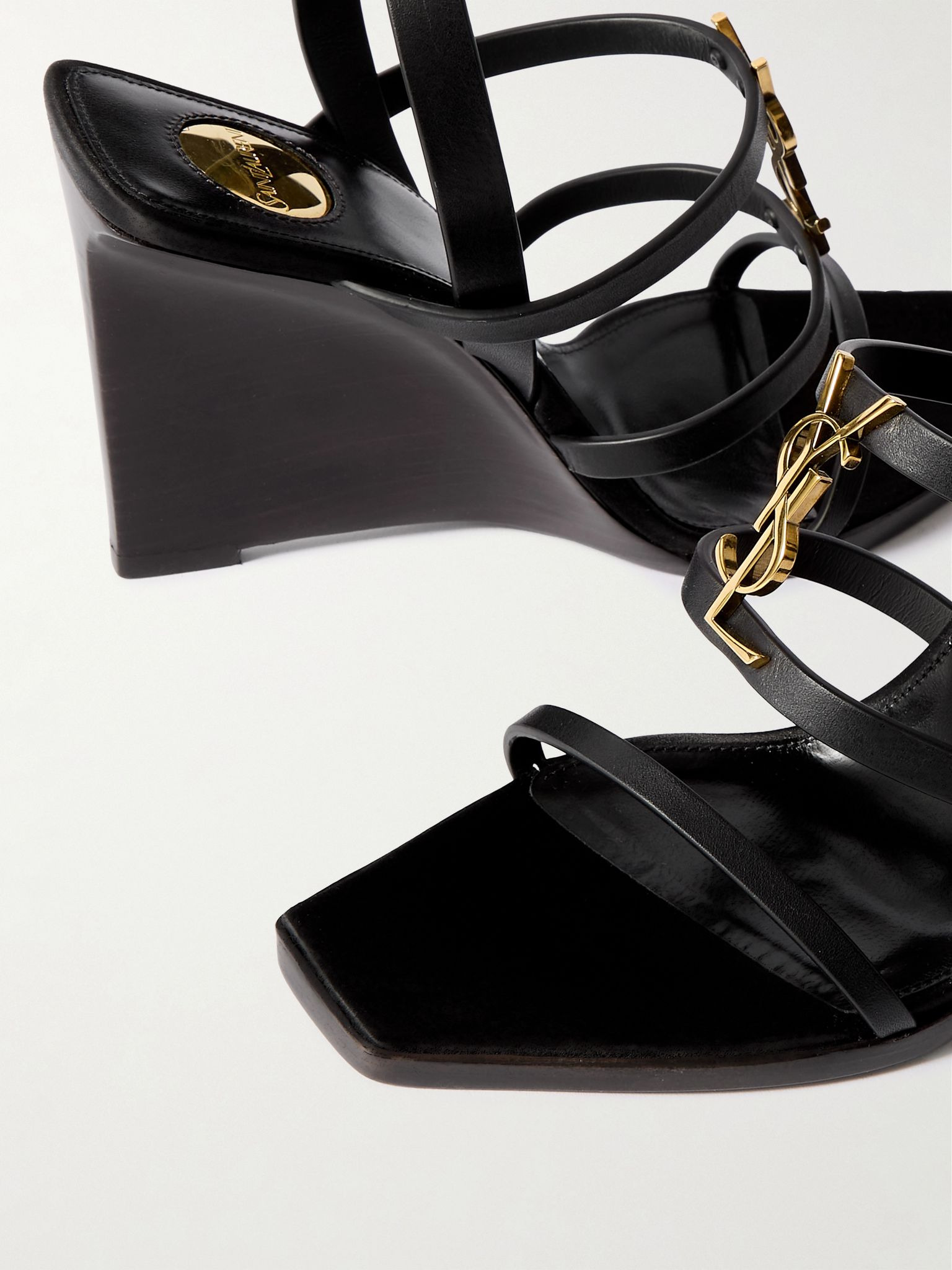 Cassandra embellished leather sandals Black - 4