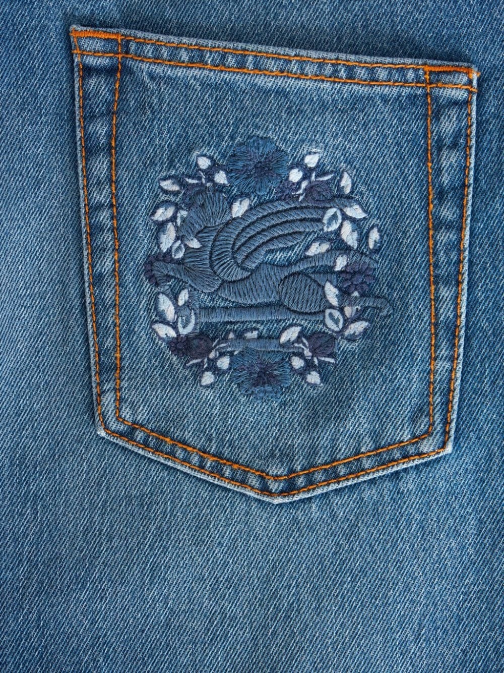 Pegaso-embroidered wide-leg jeans - 6