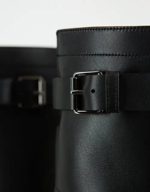 Valentino Black Leather Rockstud Boots - 6