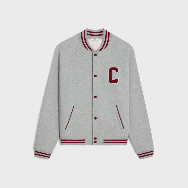 celine teddy college jacket in cotton fleece 1