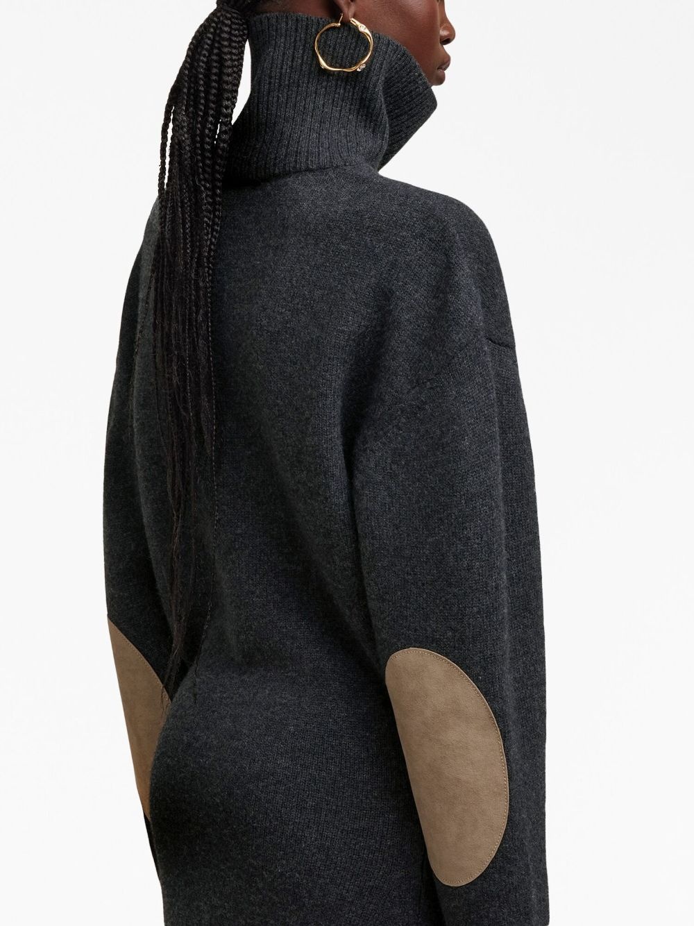 elbow-patch knitted maxi dress - 6