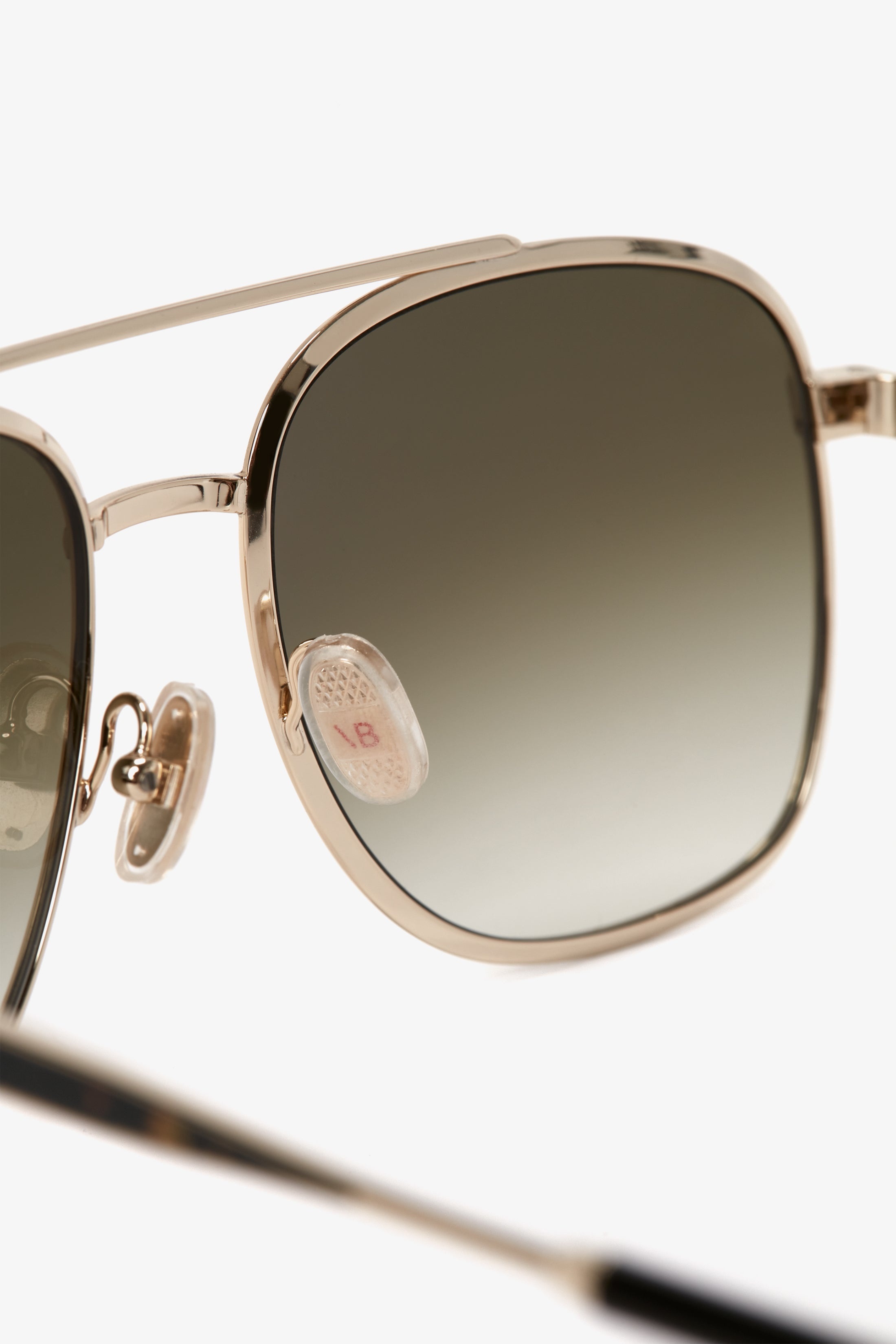 Double Bridge V Detail Sunglasses in Gold - 3