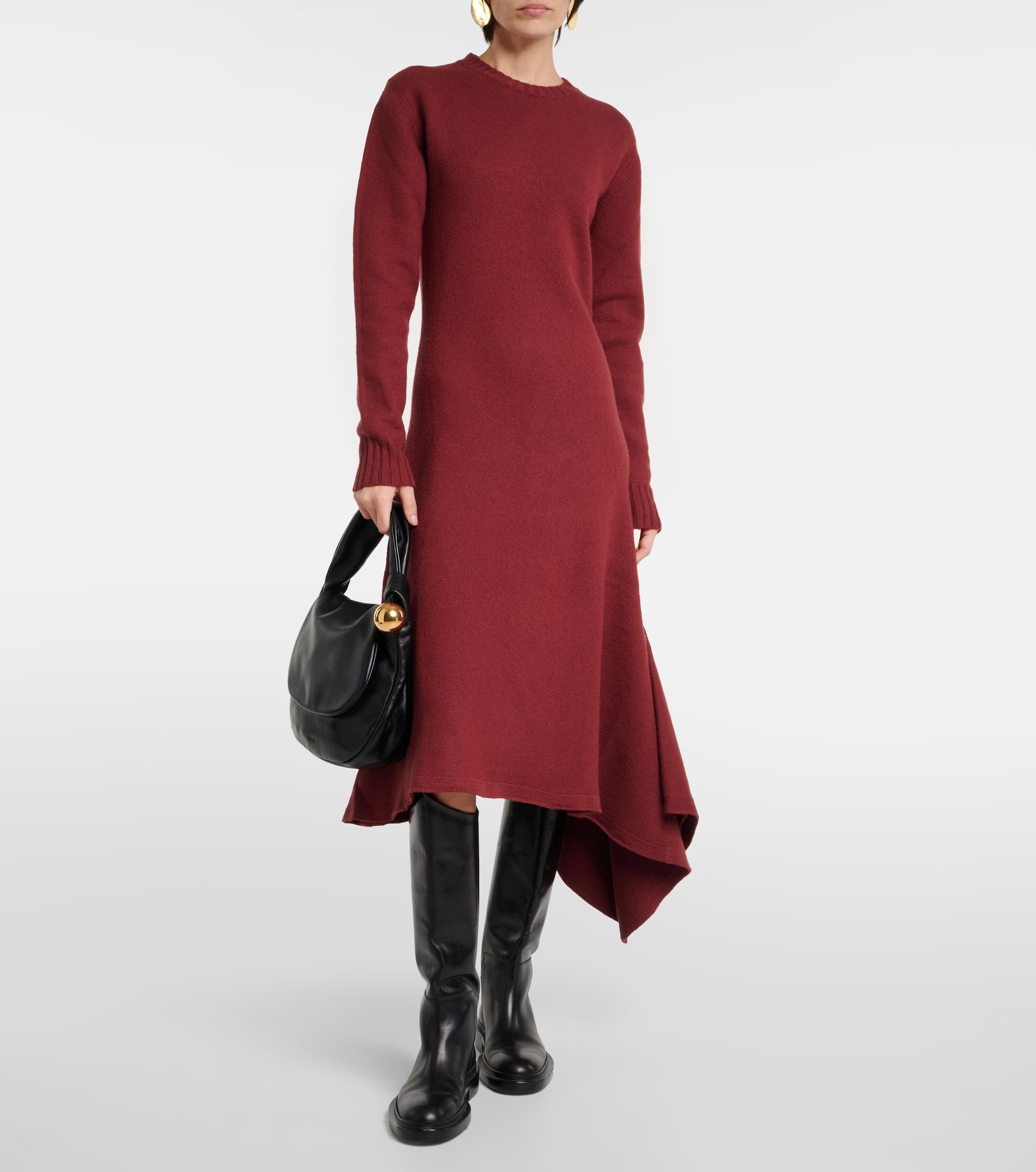 Asymmetric wool midi dress - 2