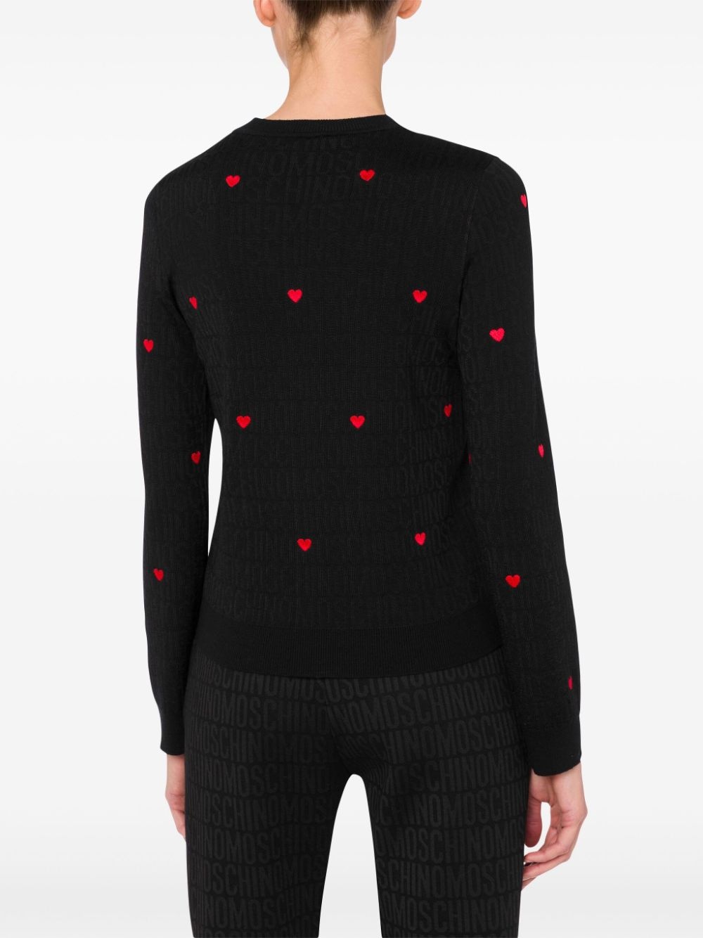 heart-embroidered intarsia-knit jumper - 3