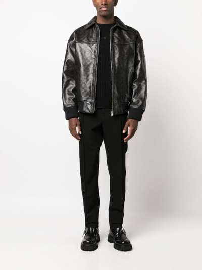 MISBHV monogram-jacquard leather jacket outlook