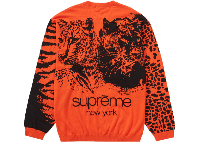 Supreme Supreme Big Cats Jacquard L/S Top Orange outlook