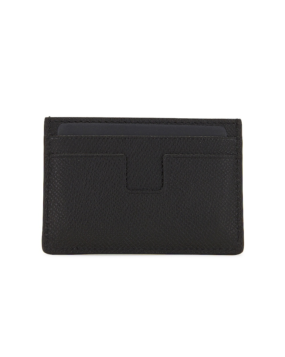 Small Grain Calf T Line Classic Card Holder - 2