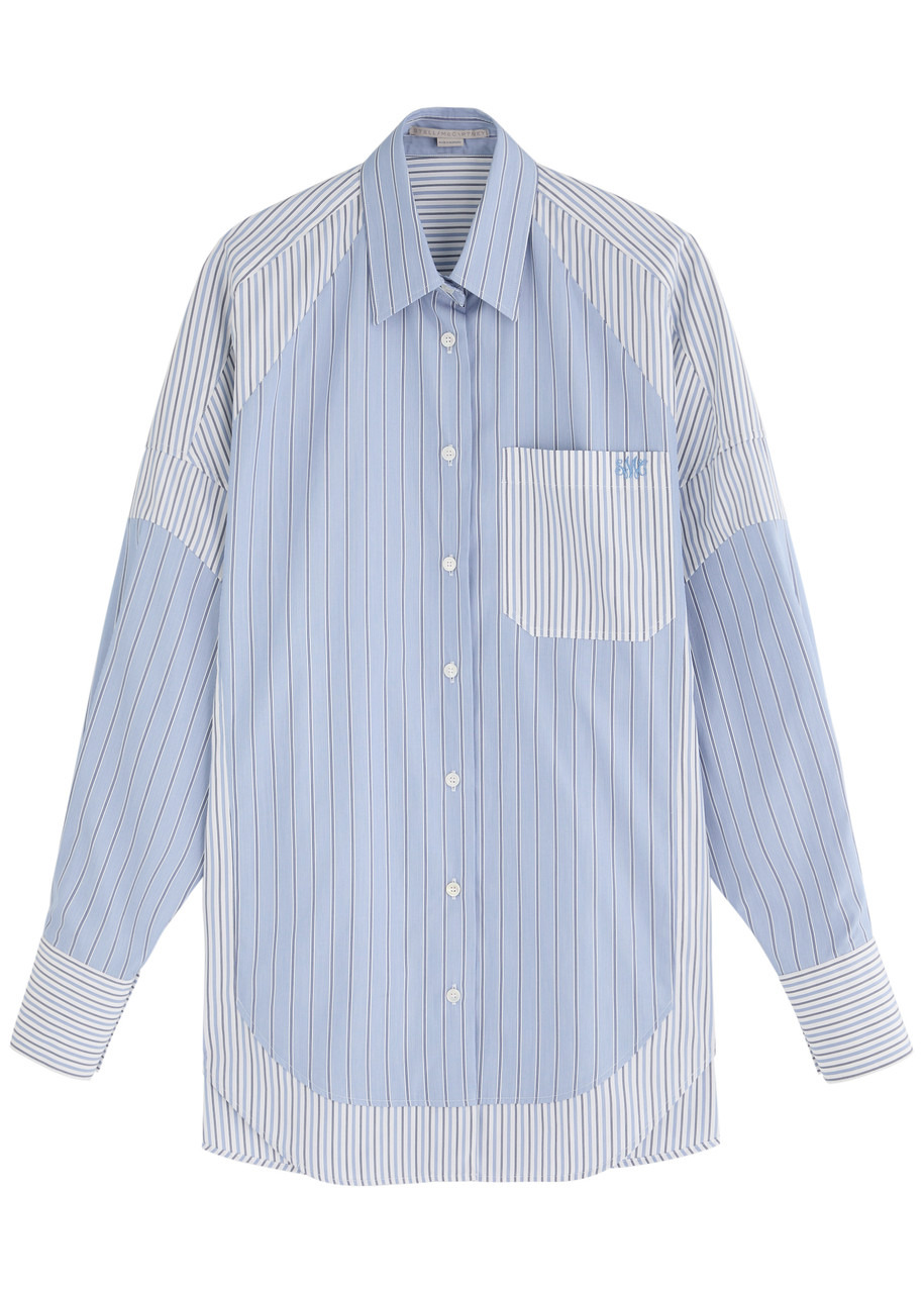 Stella Mccartney Panelled Striped Cotton-poplin Shirt - 1