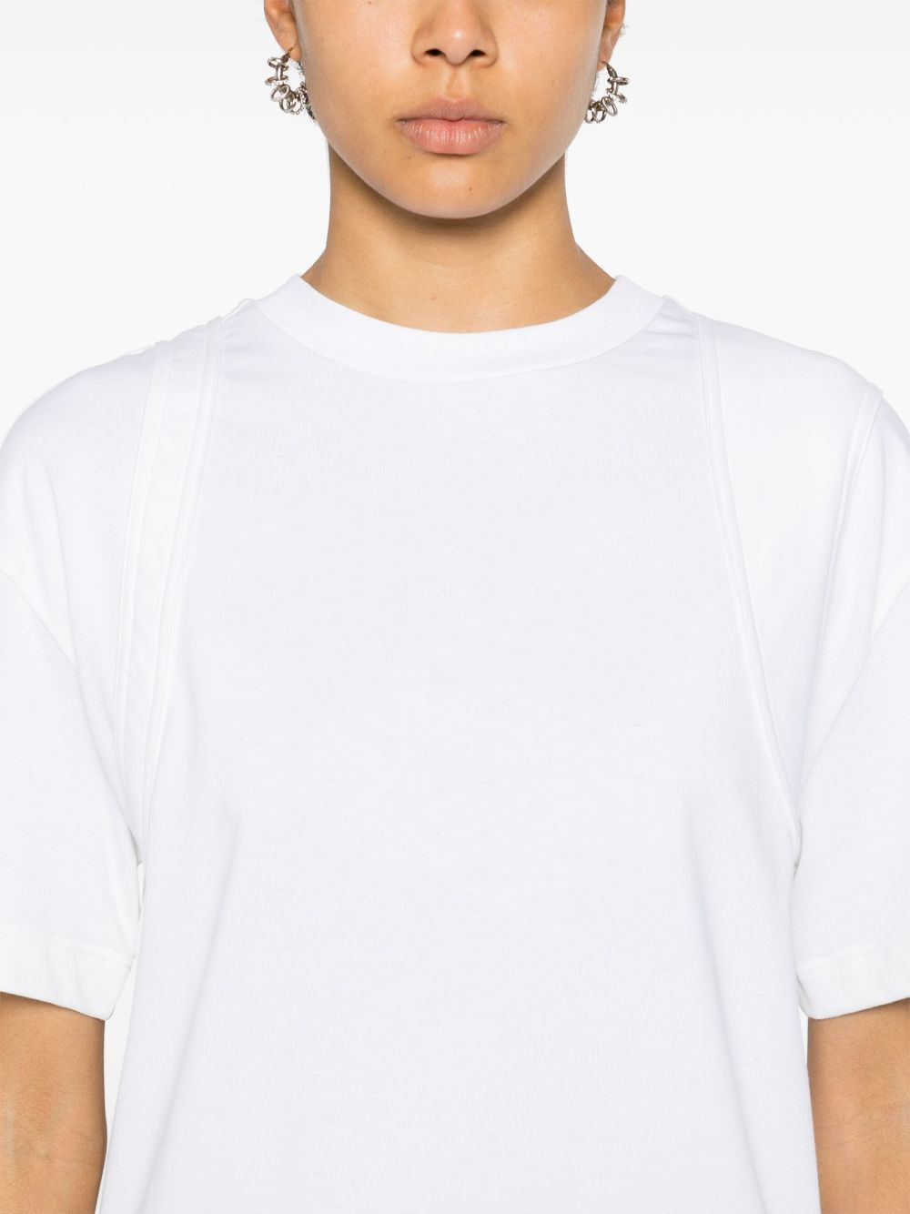 seam-detailed cotton T-shirt - 5