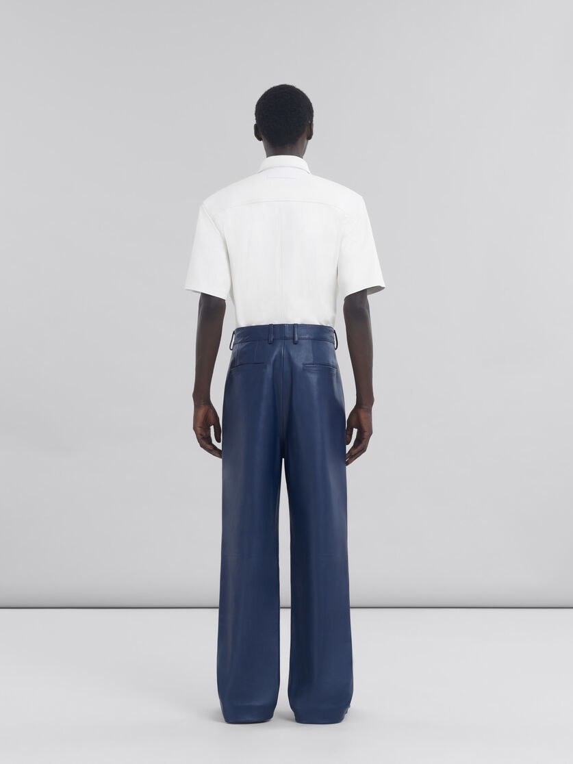 DARK BLUE NAPPA TROUSERS - 3