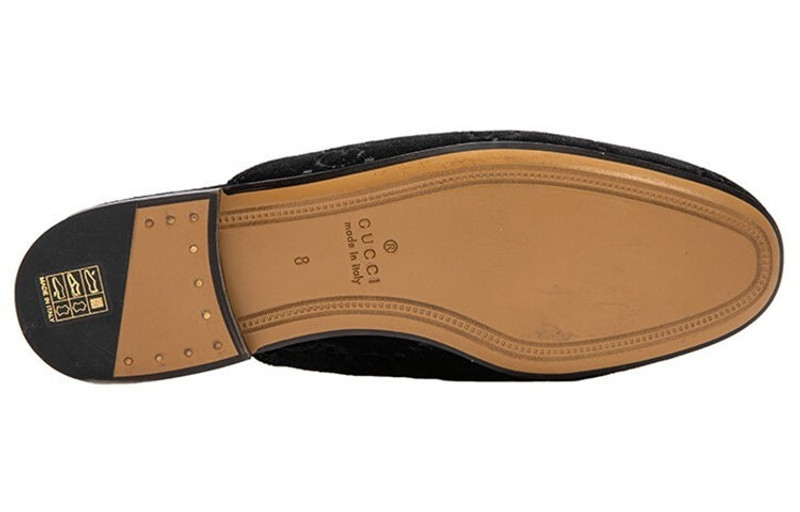 Gucci 프린스타운 편평한 '검정 우단' 457114-9JT00-1000 4