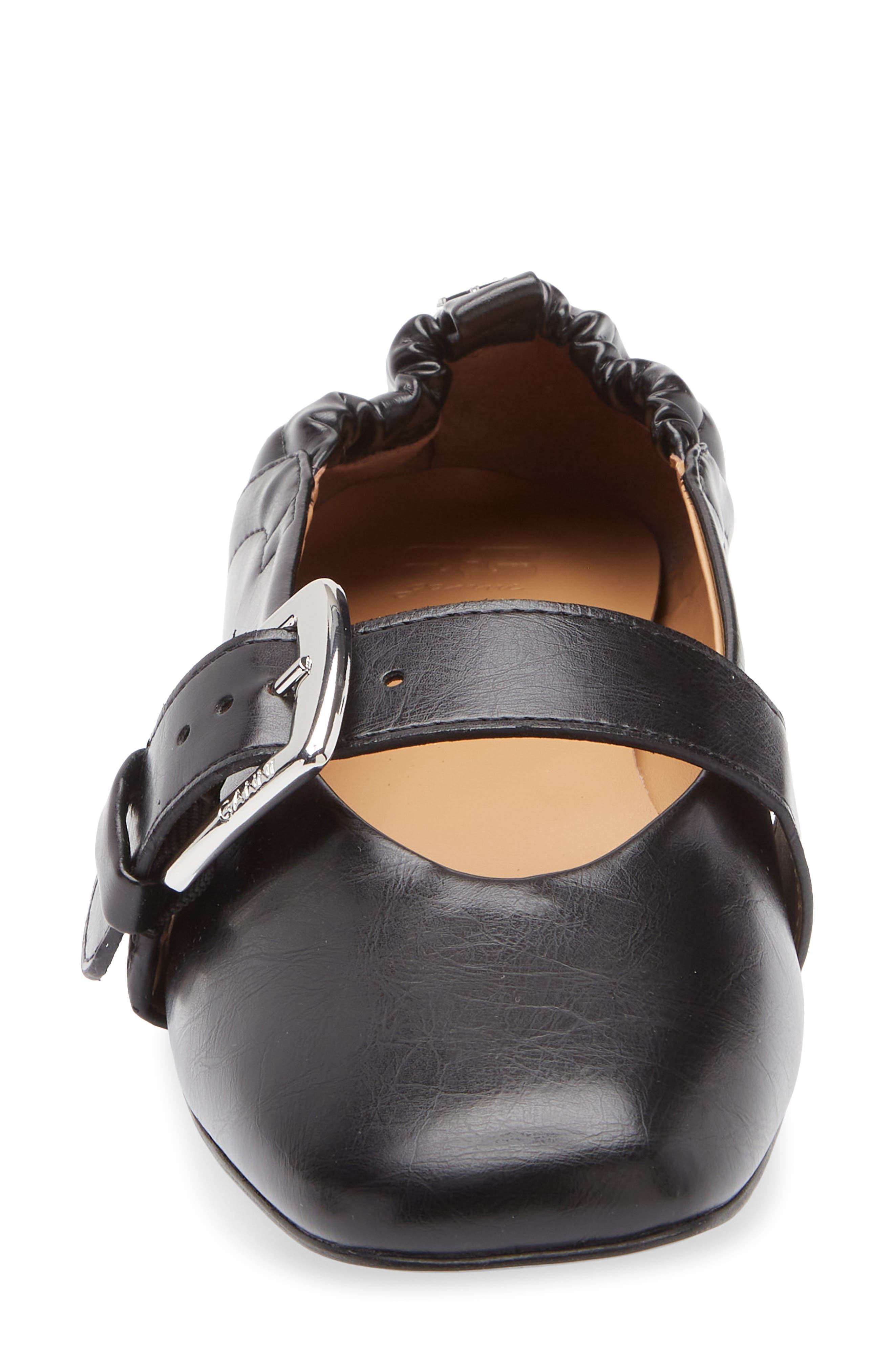 Ganni Mary Jane Ballet Flat in Black at Nordstrom - 4