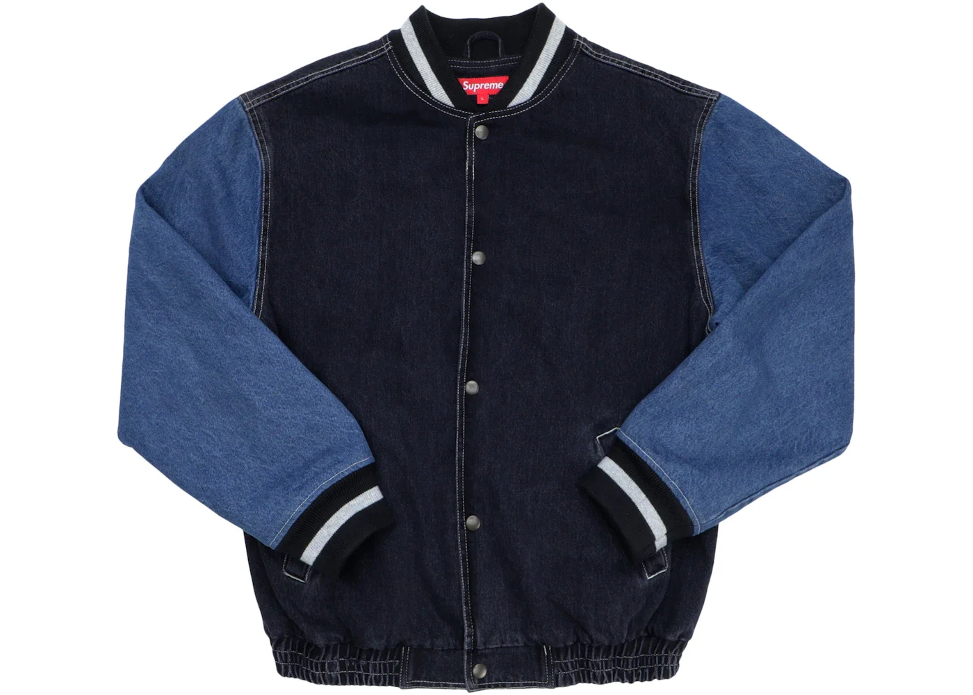 Supreme Denim Varsity Jacket Black - 1