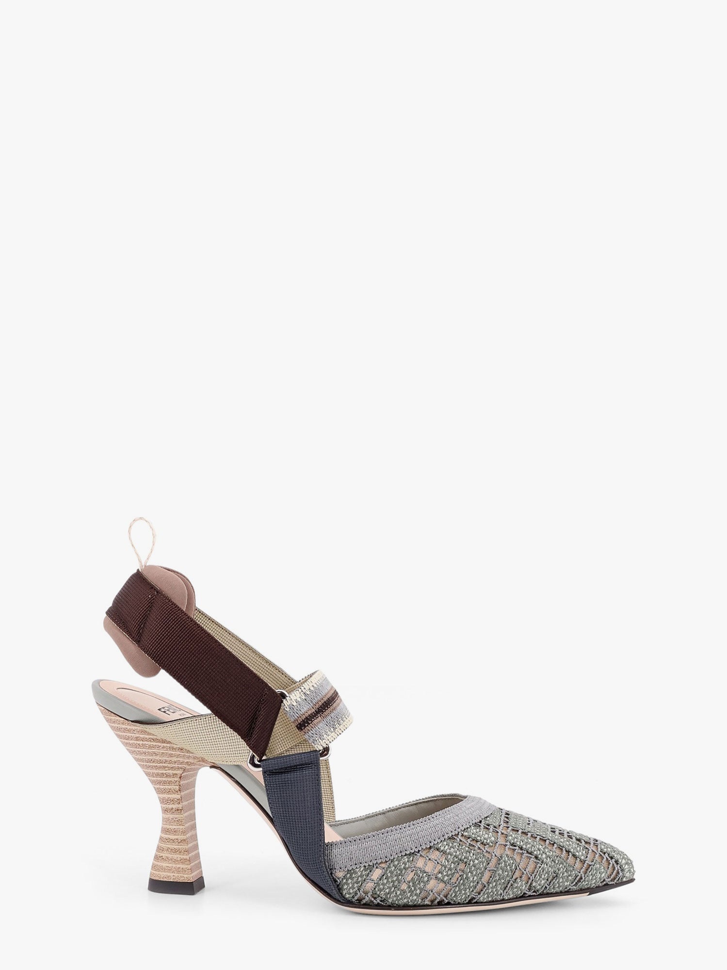 Fendi Colibrã¬ Mesh Slingback With Ff Embroidery - 1
