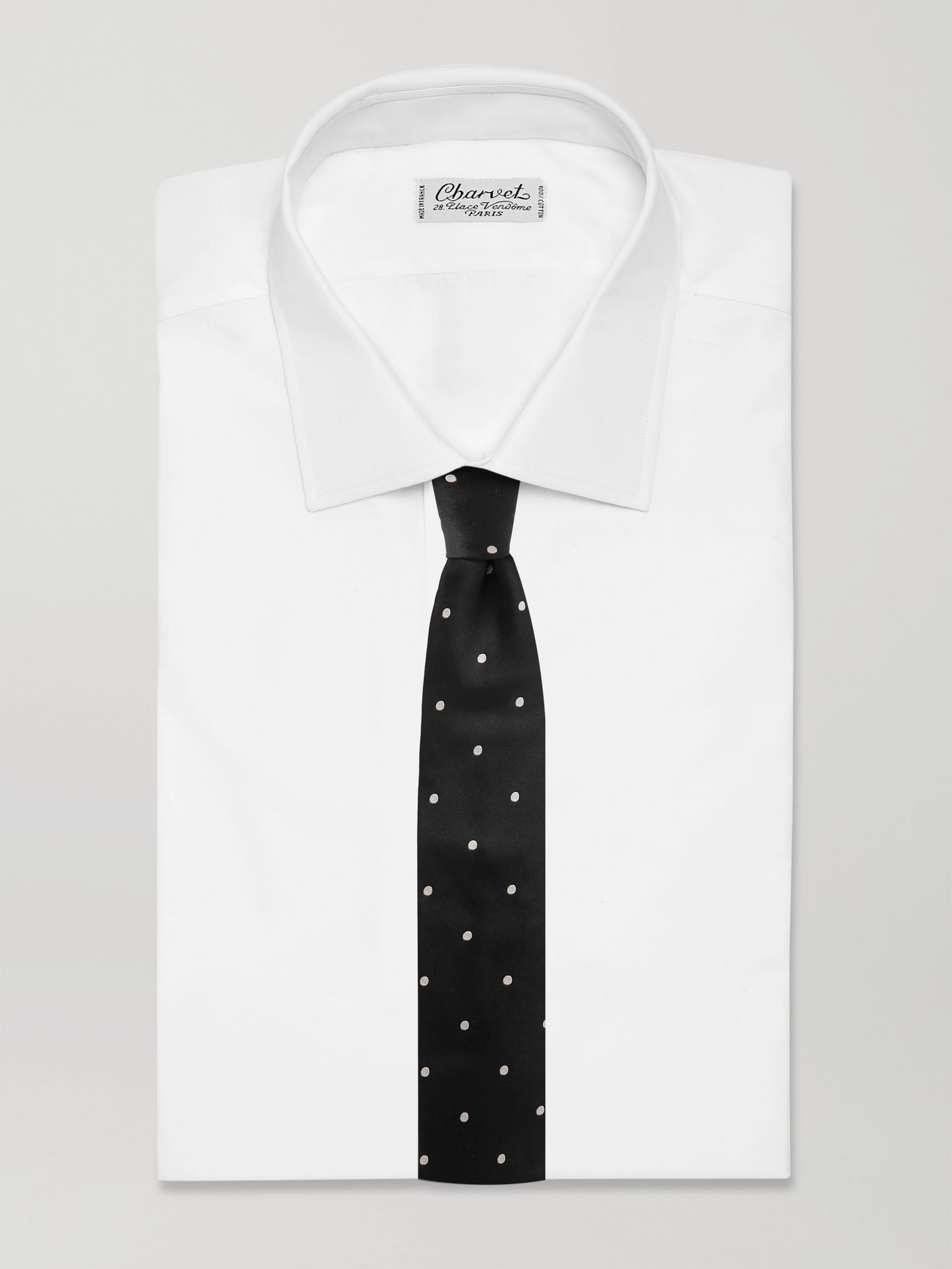 8cm Polka-Dot Silk-Satin Tie Black - 2