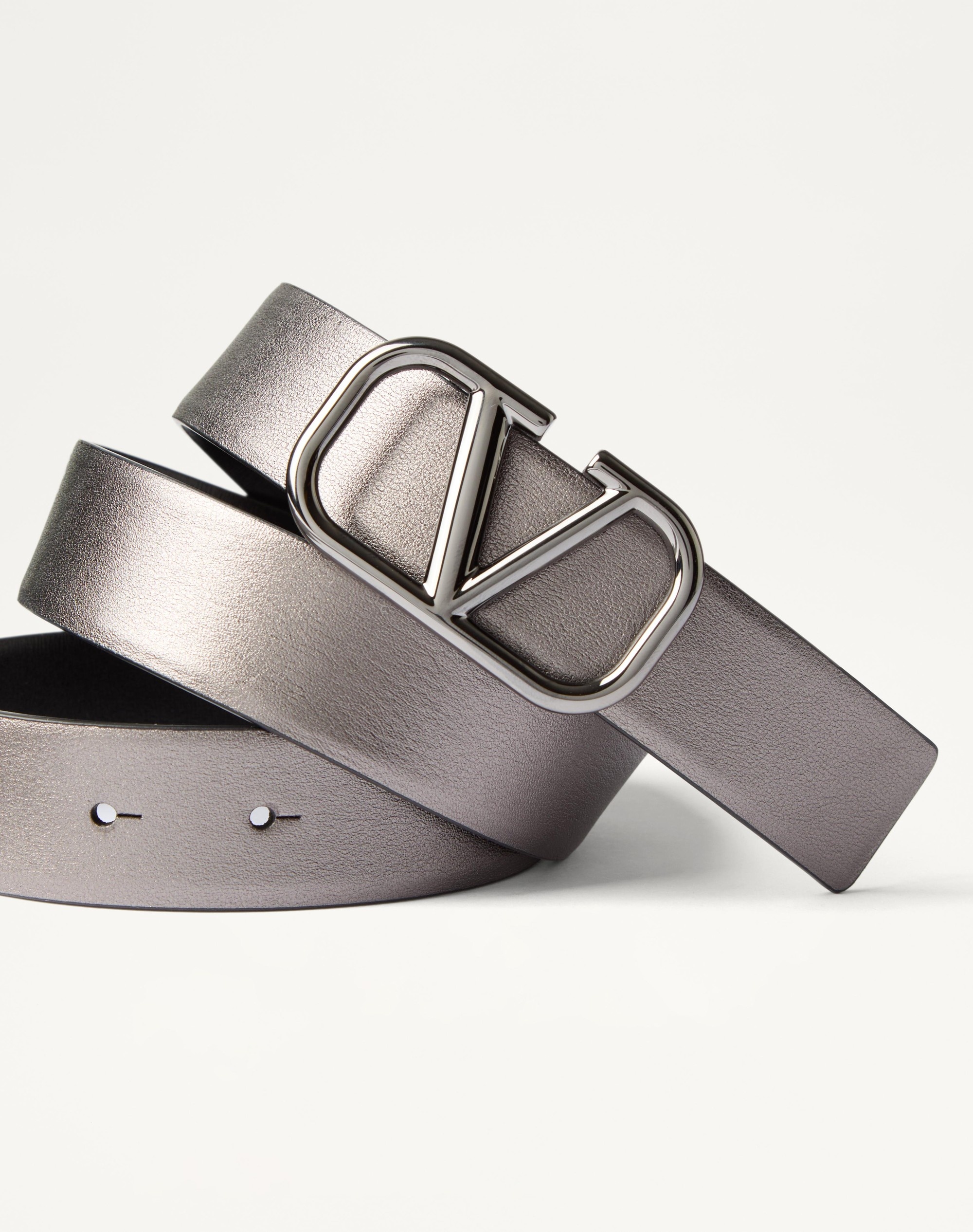 VLOGO SIGNATURE REVERSIBLE BELT IN LAMINATED CALFSKIN 30 MM - 2