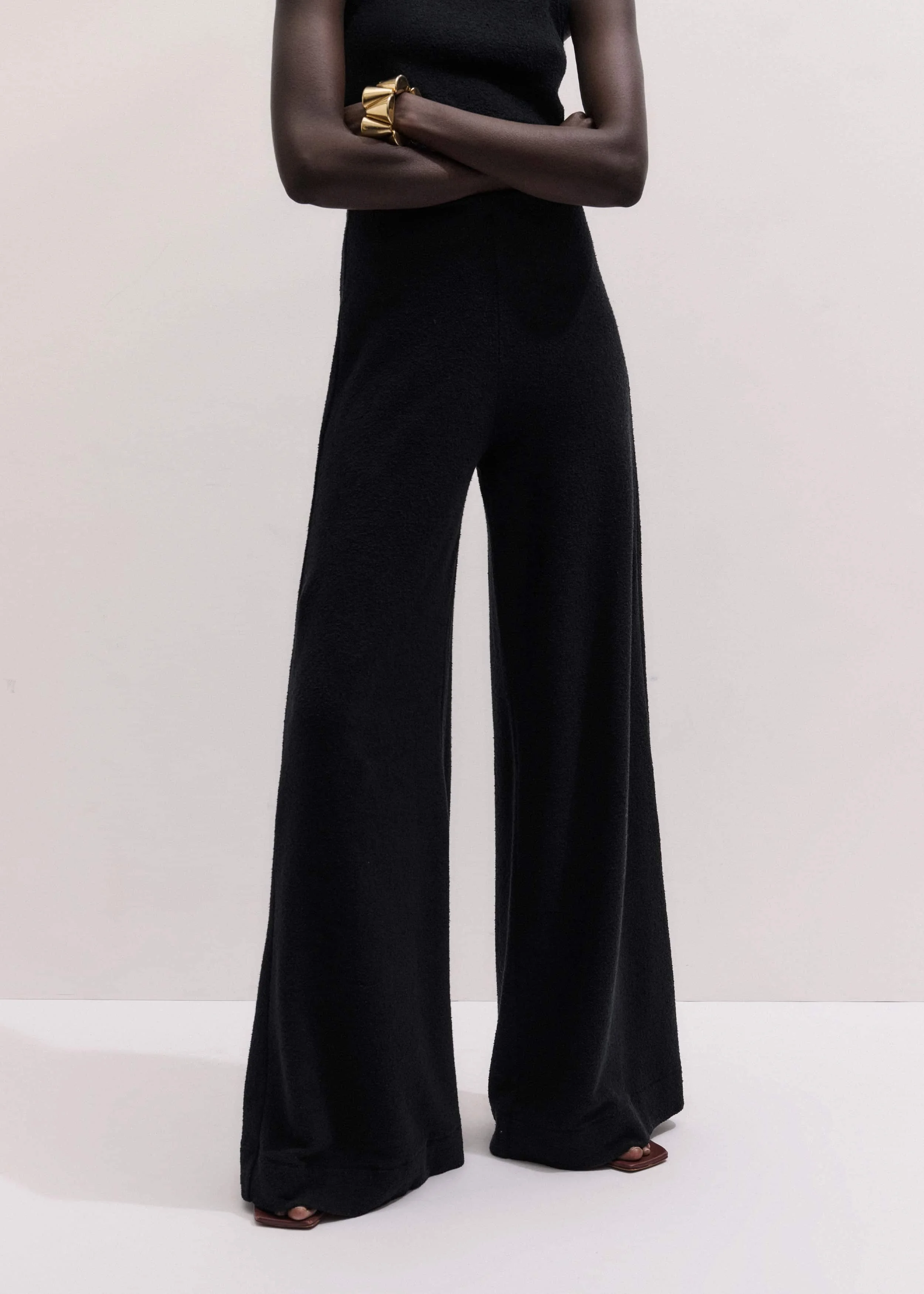 Textured Palazzo Pant - 1