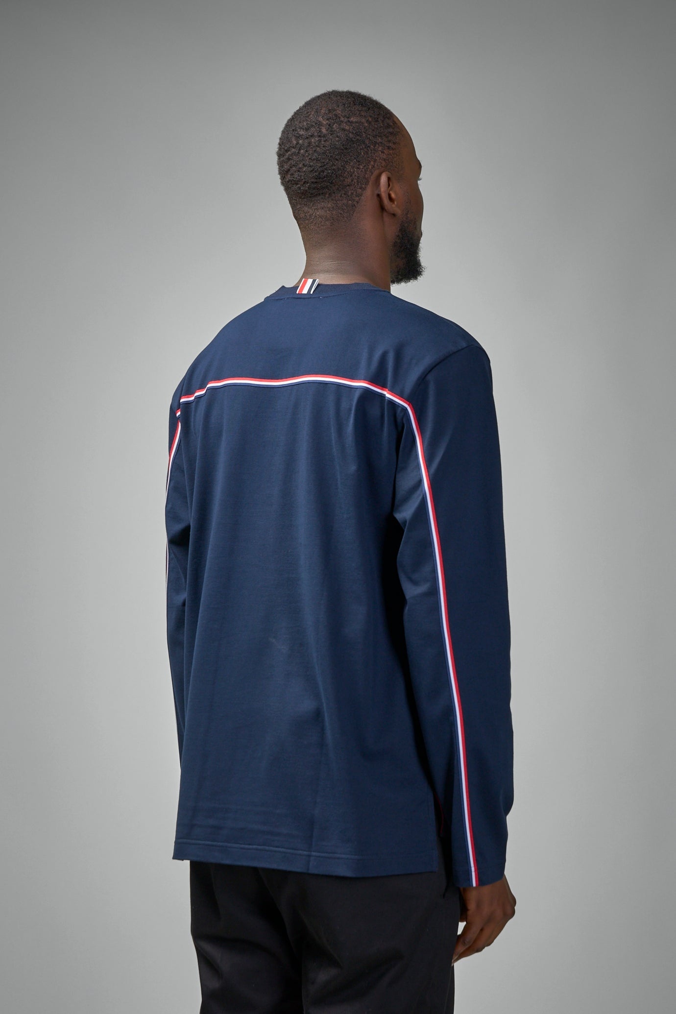Oversized Long Sleeve Tee W/ RWB Knit Trim - 3