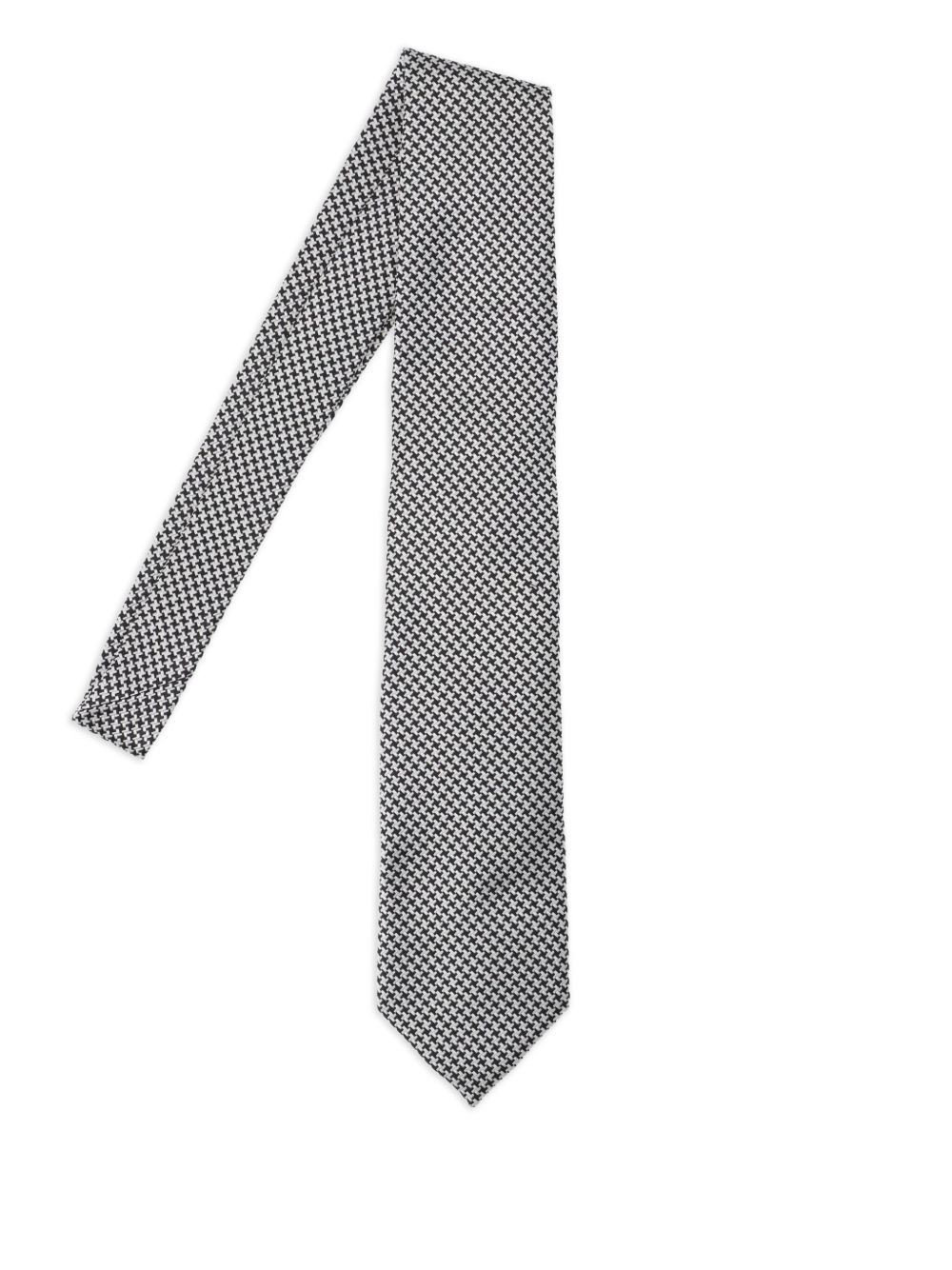 houndstooth silk tie - 1