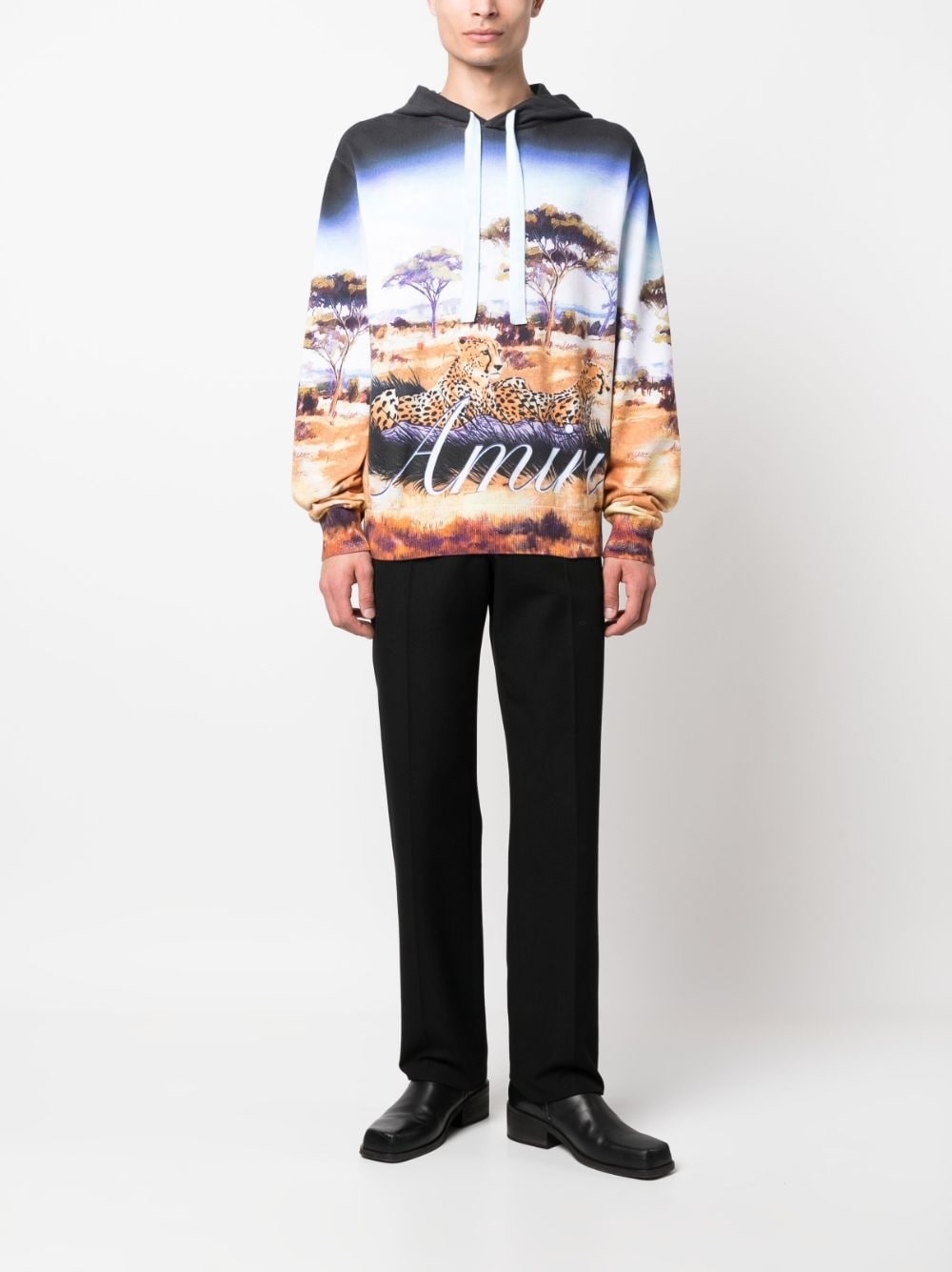 graphic-print cotton hoodie - 2