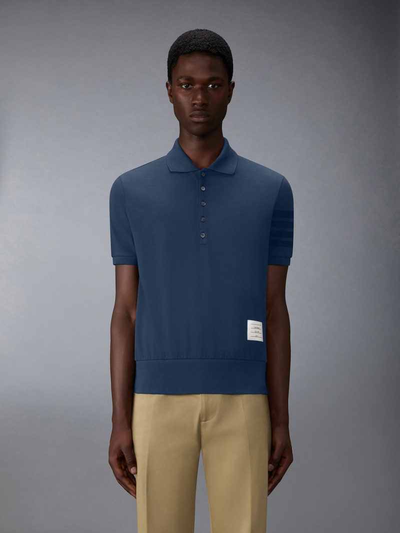 Thom Browne GARMENT OVERDYED JERSEY 4-BAR POLO outlook
