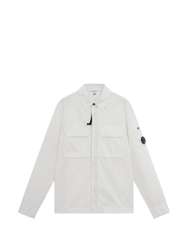 Lens-detail zip-up shirt 1