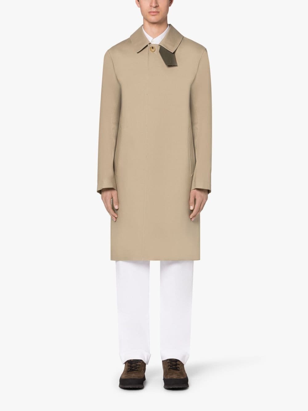 TARTAN OXFORD FAWN BONDED COTTON 3/4 COAT - 2