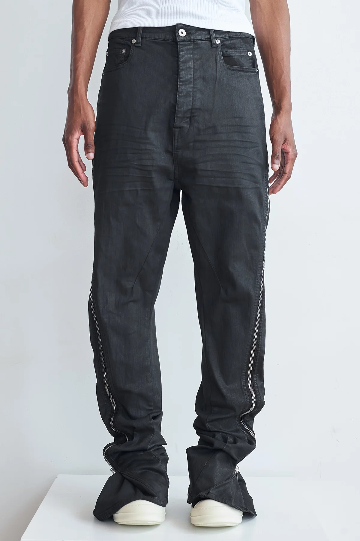 Rick Owens Drkshdw Bolan Banana Jeans With Zips Black - 4