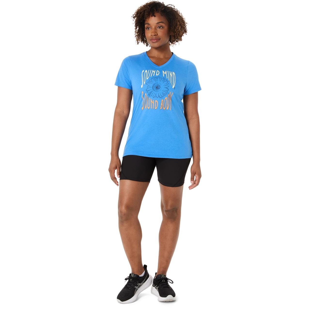 WOMEN'S SUNFLOWER SLOGAN V-NECK - 6