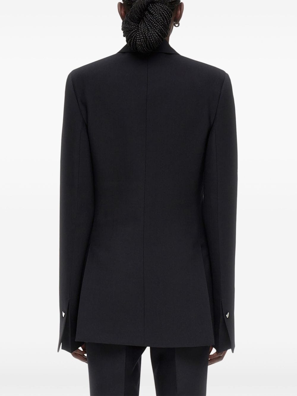 double breasted wool blazer - 4