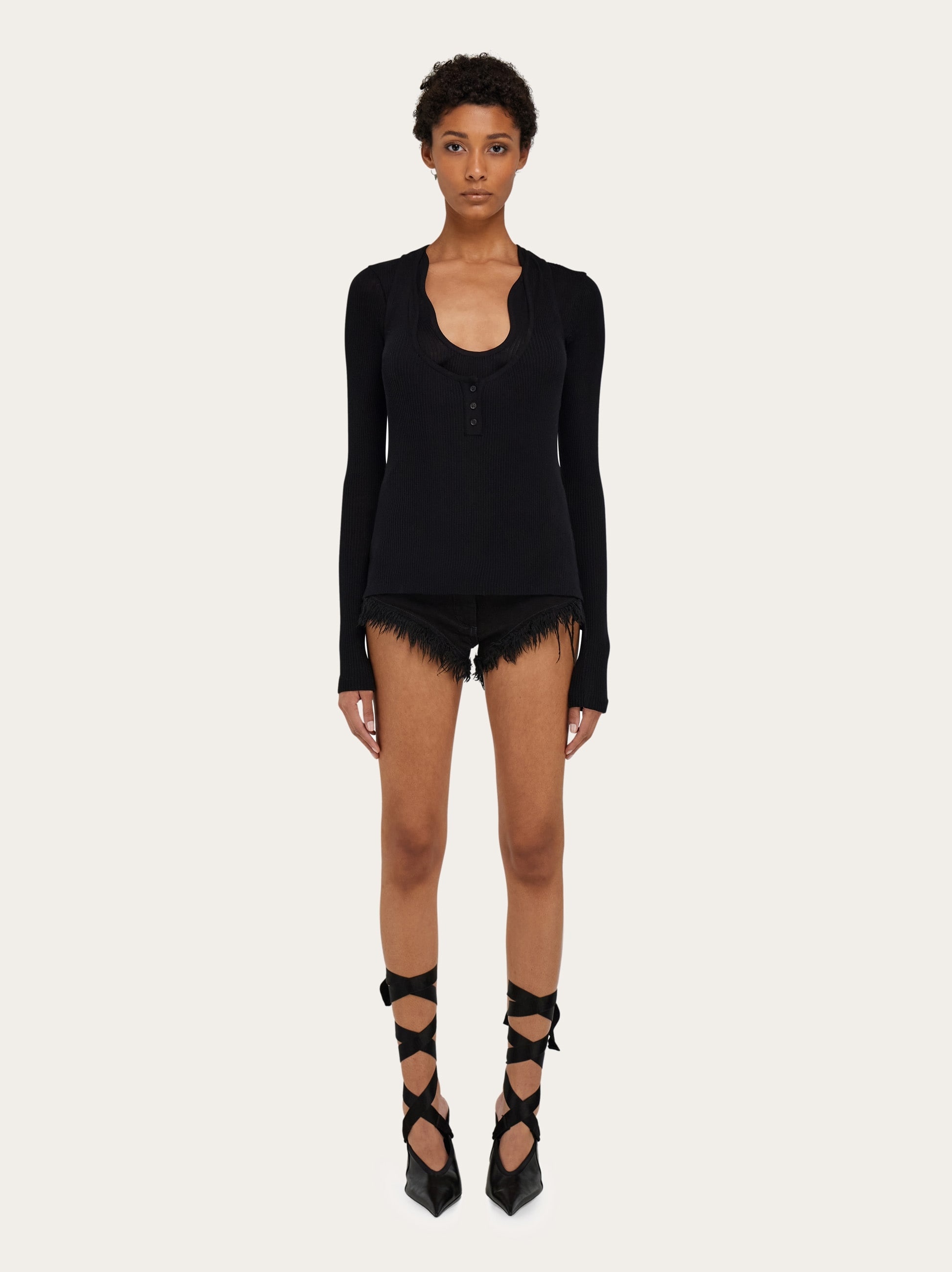 Top with rippled neckline - 6