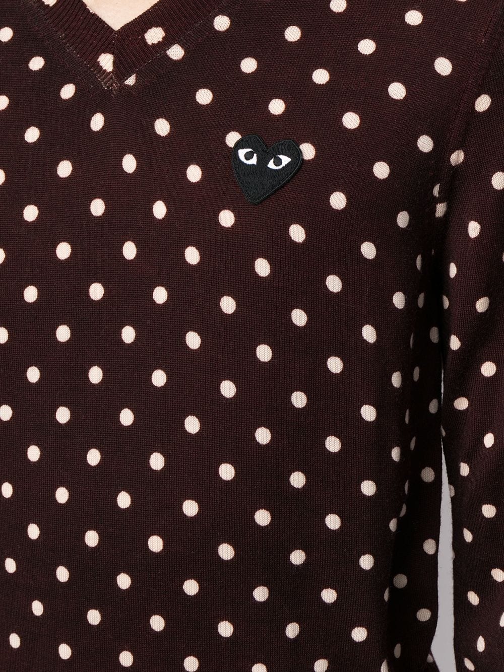heart-patch polka-dot sweater - 5