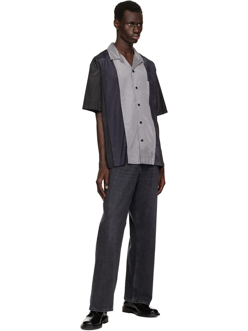 TOGA VIRILIS Black & Navy Polyester Cotton Taffeta Shirt outlook