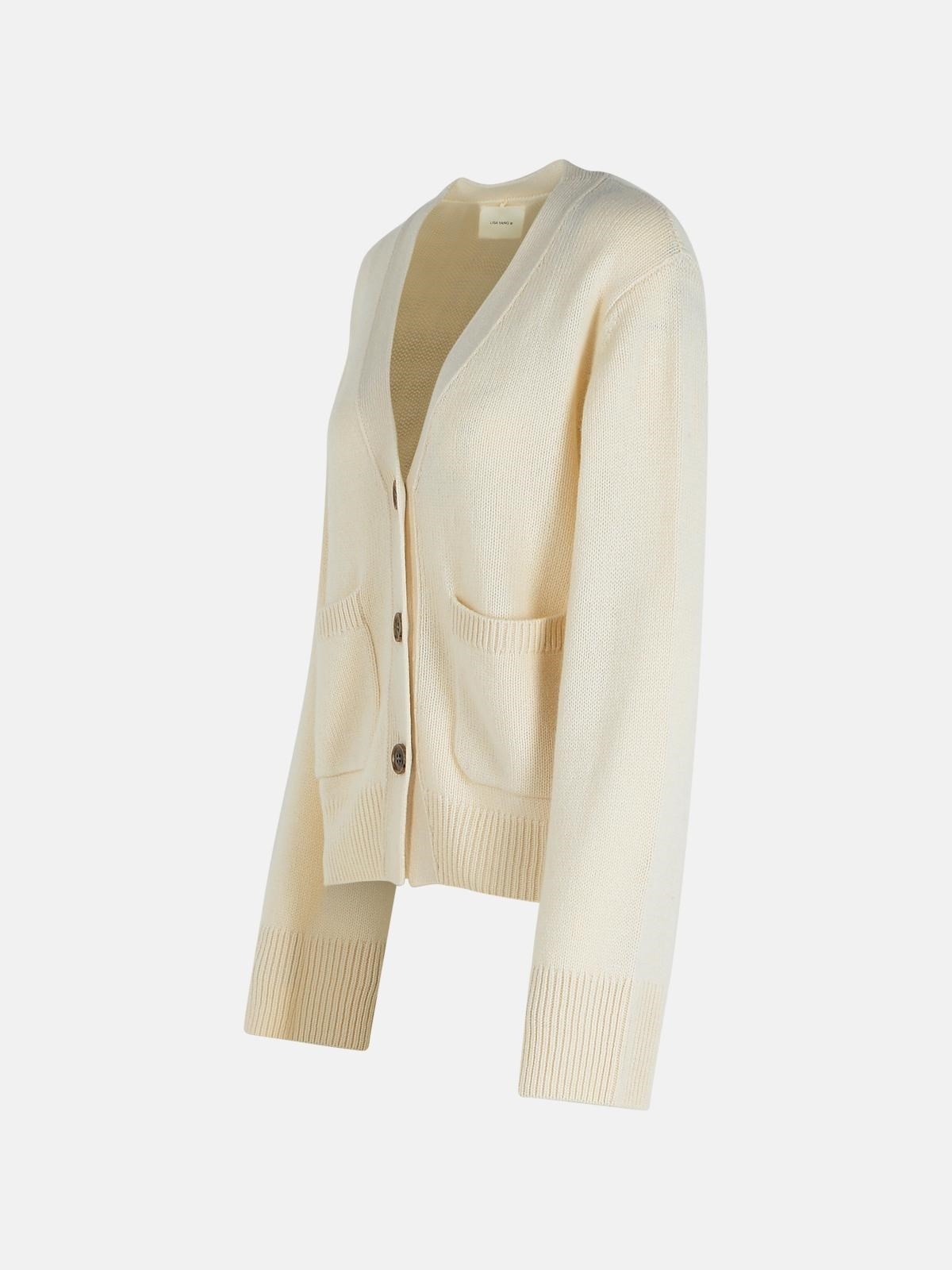 'DANNI' CREAM CASHMERE CARDIGAN - 2