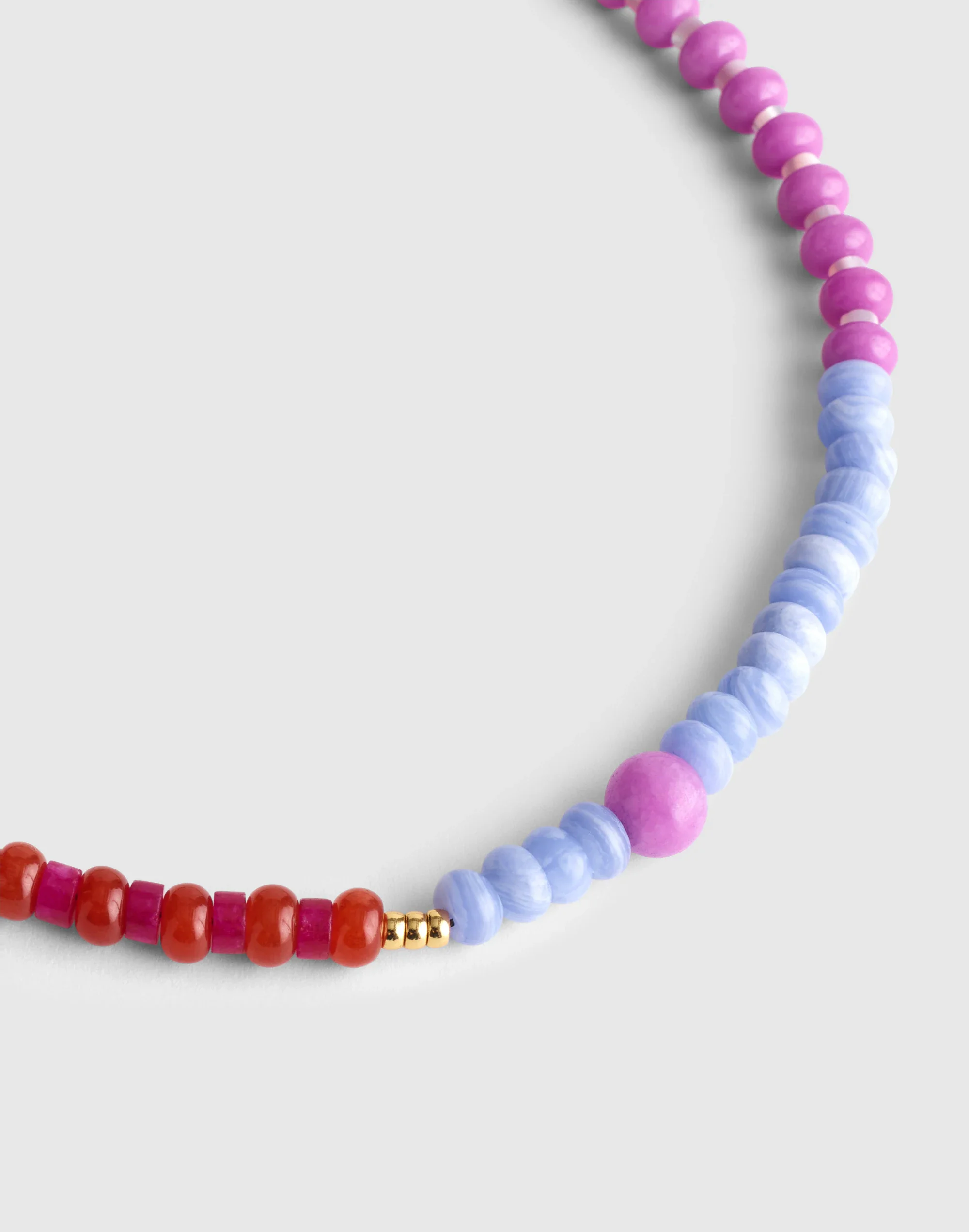 Semiprecious Beaded Choker Necklace - 1